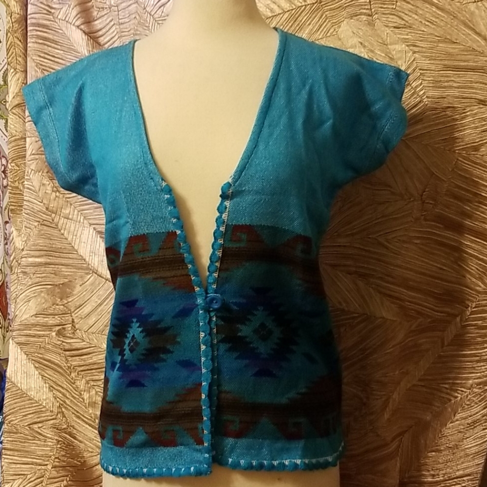 Mexicana peasent jacket  blue
